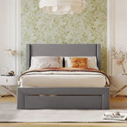 Full Size Storage Bed Velvet Upholstered with a Big Drawer