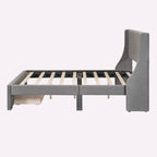 Full Size Storage Bed Velvet Upholstered with a Big Drawer