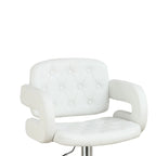 Adjustable Faux Leather Bar Stool with Armrests