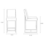 Element 37.2 in. Chrome Stainless Steel Counter Height Bar Stool