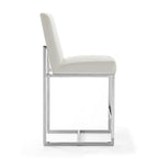 Element 37.2 in. Chrome Stainless Steel Counter Height Bar Stool