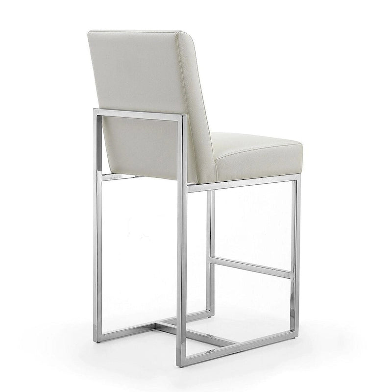 Element 37.2 in. Chrome Stainless Steel Counter Height Bar Stool