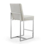 Element 37.2 in. Chrome Stainless Steel Counter Height Bar Stool