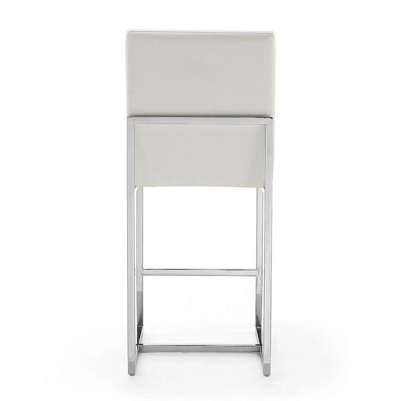 Element 37.2 in. Chrome Stainless Steel Counter Height Bar Stool