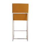 Element 37.2 in. Chrome Stainless Steel Counter Height Bar Stool