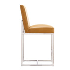Element 37.2 in. Chrome Stainless Steel Counter Height Bar Stool