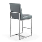 Element 37.2 in. Chrome Stainless Steel Counter Height Bar Stool