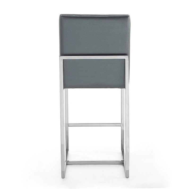 Element 37.2 in. Chrome Stainless Steel Counter Height Bar Stool