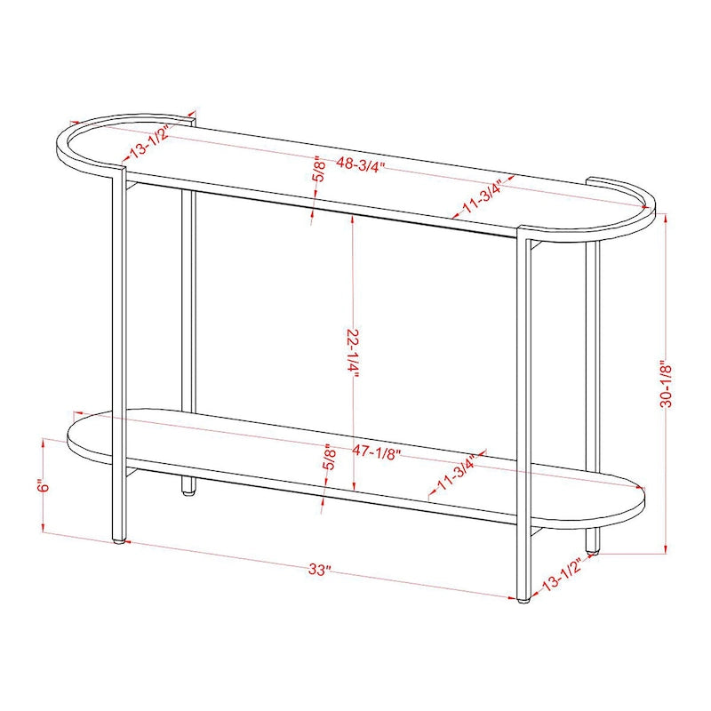 Rowland Urban Light Grey 49-inch Steel 1-Shelf Sofa Table
