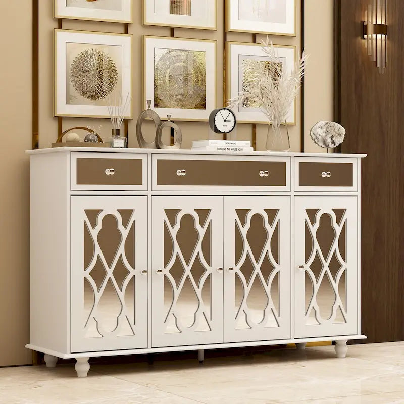 55.1  Accent Storage Cabinet Mirror Sideboard Buffet Cabinet