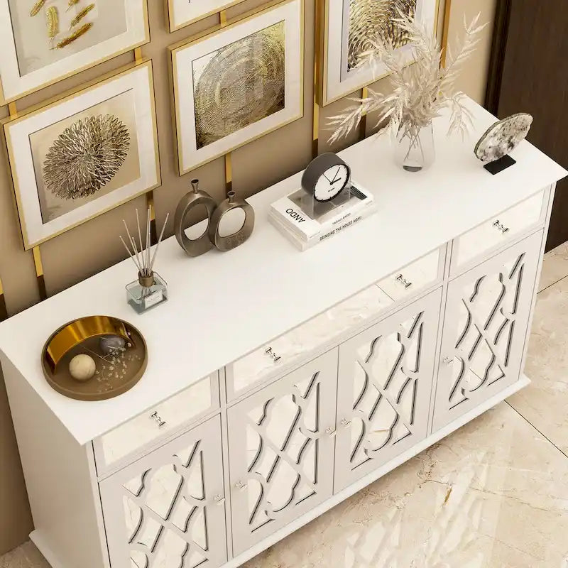 55.1  Accent Storage Cabinet Mirror Sideboard Buffet Cabinet