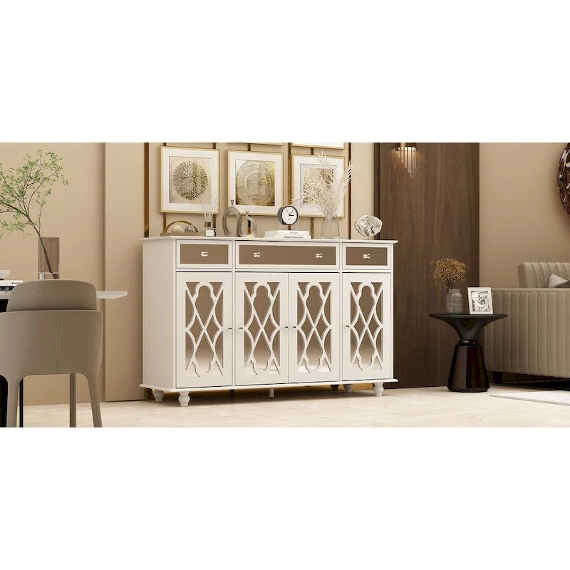 55.1  Accent Storage Cabinet Mirror Sideboard Buffet Cabinet