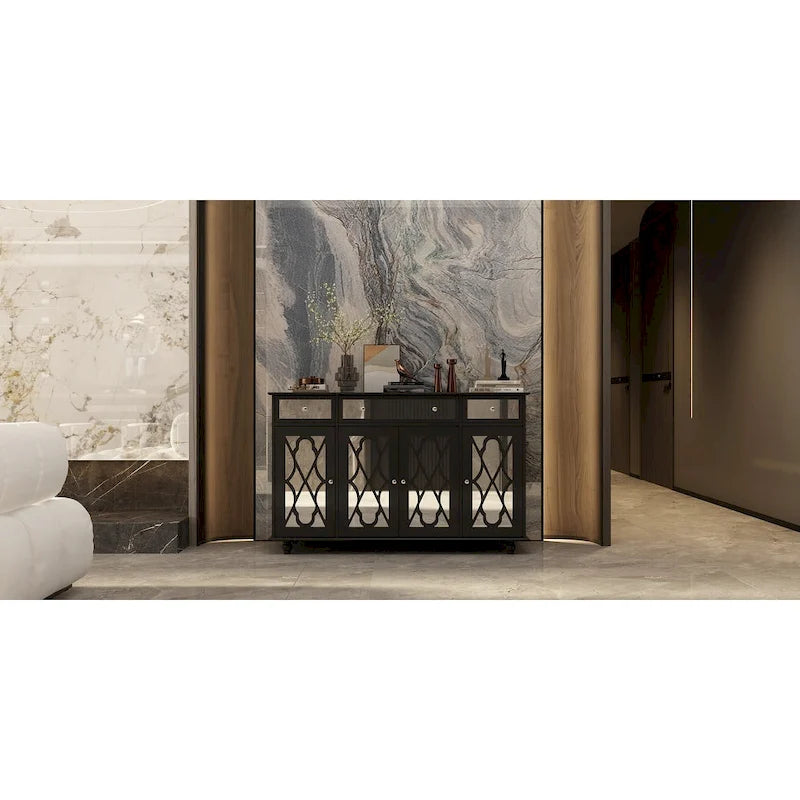 55.1  Accent Storage Cabinet Mirror Sideboard Buffet Cabinet