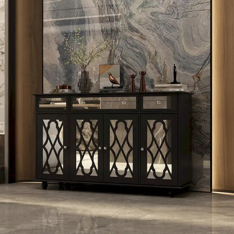 55.1  Accent Storage Cabinet Mirror Sideboard Buffet Cabinet