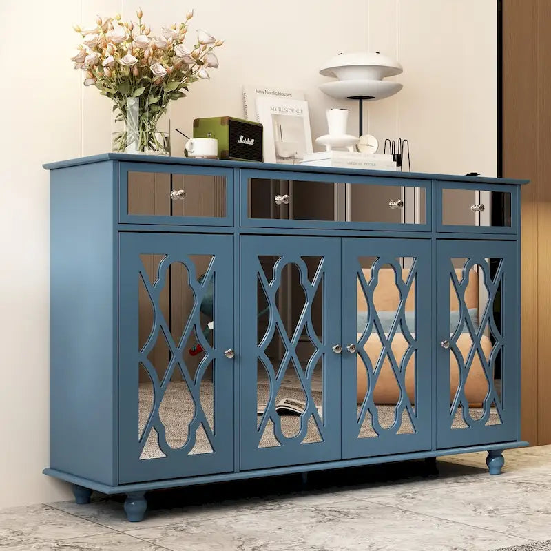 55.1  Accent Storage Cabinet Mirror Sideboard Buffet Cabinet