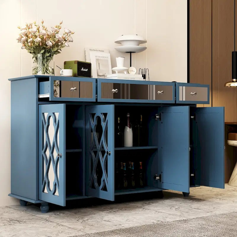 55.1  Accent Storage Cabinet Mirror Sideboard Buffet Cabinet