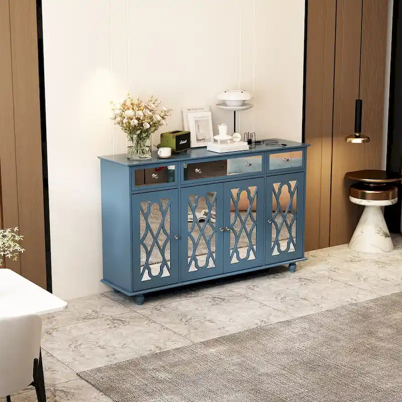 55.1  Accent Storage Cabinet Mirror Sideboard Buffet Cabinet