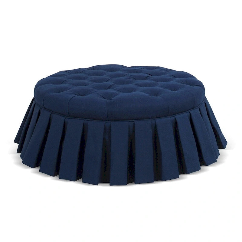 Baruti Tufted Cocktail Ottoman with Pleated Skirt