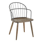 Ellul Industrial Chair in Dark Walnut Wood and Black Metal - N/A