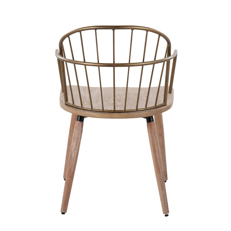 Ellul Industrial Chair in Dark Walnut Wood and Black Metal - N/A