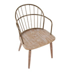 Ellul Industrial Chair in Dark Walnut Wood and Black Metal - N/A