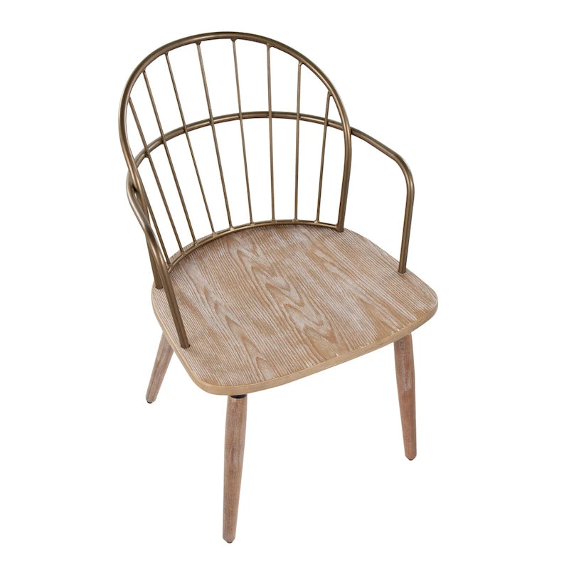 Ellul Industrial Chair in Dark Walnut Wood and Black Metal - N/A