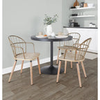 Ellul Industrial Chair in Dark Walnut Wood and Black Metal - N/A