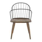 Ellul Industrial Chair in Dark Walnut Wood and Black Metal - N/A