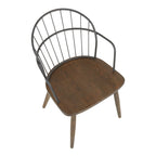 Ellul Industrial Chair in Dark Walnut Wood and Black Metal - N/A