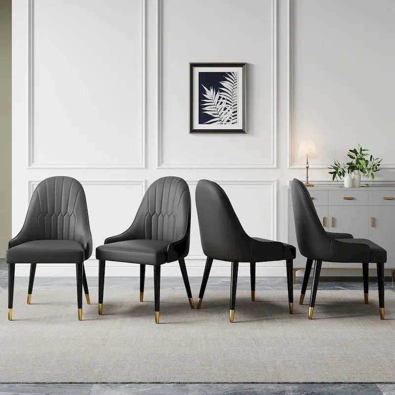 Dining Chair Modern Accent Chairs Faux Leather Side Chairs (Set of 4)