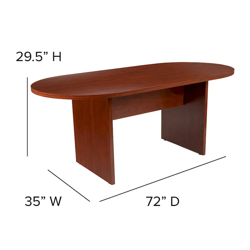 5 Piece Oval Conference Table Set with 4 LeatherSoft-Padded Task Chairs