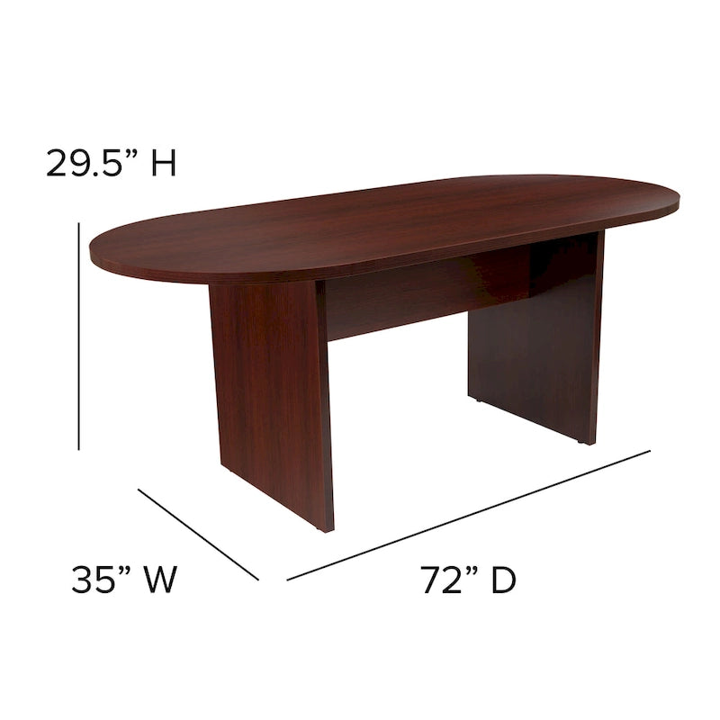5 Piece Oval Conference Table Set with 4 LeatherSoft-Padded Task Chairs