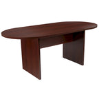 5 Piece Oval Conference Table Set with 4 LeatherSoft-Padded Task Chairs