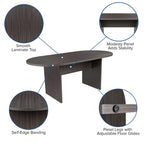 5 Piece Oval Conference Table Set with 4 LeatherSoft-Padded Task Chairs