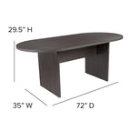 5 Piece Oval Conference Table Set with 4 LeatherSoft-Padded Task Chairs