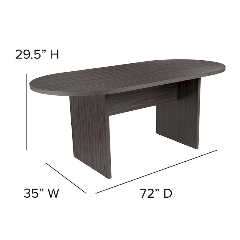 5 Piece Oval Conference Table Set with 4 LeatherSoft-Padded Task Chairs