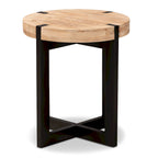 Horace Natural Brown Finished Wood and Black Finished Metal End Table