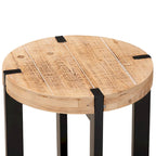 Horace Natural Brown Finished Wood and Black Finished Metal End Table