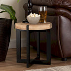 Horace Natural Brown Finished Wood and Black Finished Metal End Table