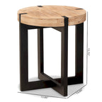 Horace Natural Brown Finished Wood and Black Finished Metal End Table