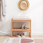 Natural Solid Wood Shoe Bench