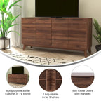 60  Buffet Cabinet with 4 Soft Close Doors and Adjustable Shelves