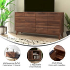 60  Buffet Cabinet with 4 Soft Close Doors and Adjustable Shelves