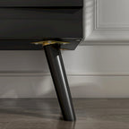 Modern Black Buffet Cabinet with Ample Storage Space Lacquer Sideboard