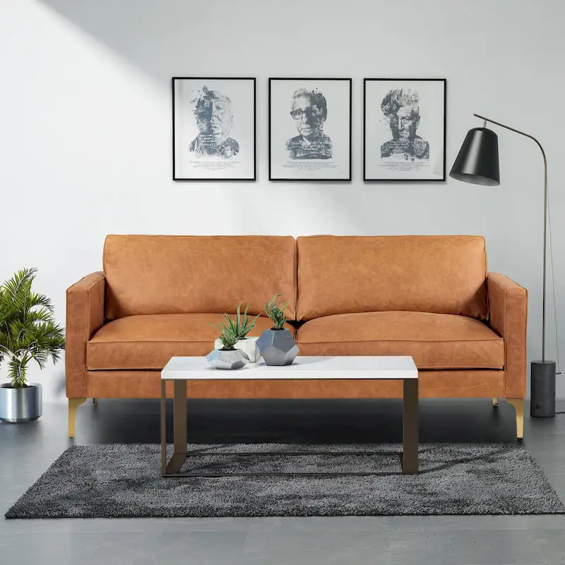 Poly & Bark Mateo 82.5  Sofa - Full Grain Genuine Italian Leather