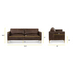 Mateo 82.5  Sofa - Full Grain Genuine Italian Leather