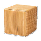 Karina Bohemian Light Honey Rattan Footstool