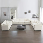 3-Piece Sofa Set Oversized Sofa Comfy Chenille Deep Seat Sofa Couch with 2 Loveseat and 3 Seater Sofa