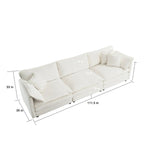 3-Piece Sofa Set Oversized Sofa Comfy Chenille Deep Seat Sofa Couch with 2 Loveseat and 3 Seater Sofa