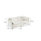 3-Piece Sofa Set Oversized Sofa Comfy Chenille Deep Seat Sofa Couch with 2 Loveseat and 3 Seater Sofa